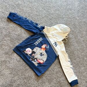 Kids Blue and White Hoodie